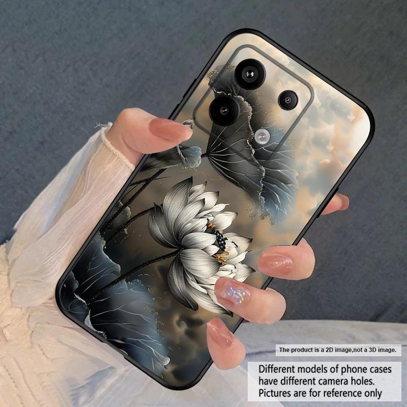 Oil Painting Lotus For Redmi Note 9 9S 10 11 12 12S 13 Pro+ Plus 5G India 14 Pro 4G Global 14S 13C 14C silicone soft phone case