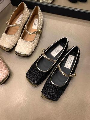 Scarpe Costume Tweed da Donna Ballerine con paillettes sulla tomaia