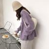 Women's Loose Fit Retro Knitted Sweater - Round Neck, Solid Color, Soft & Thick for Autumn/Winter 2025