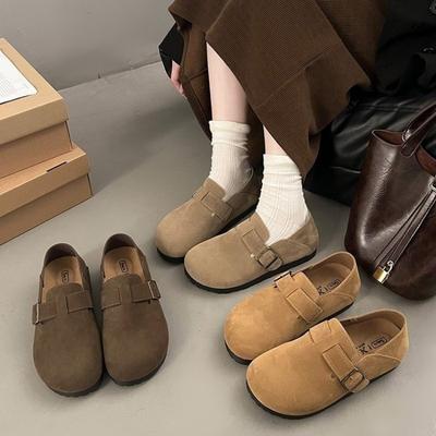 Fashion 2025 Women Flat Shoes Round Toe Retro Mary Janes Loafers Female Belt Buckle Casual Spring Fashion Lady Chaussure Femme