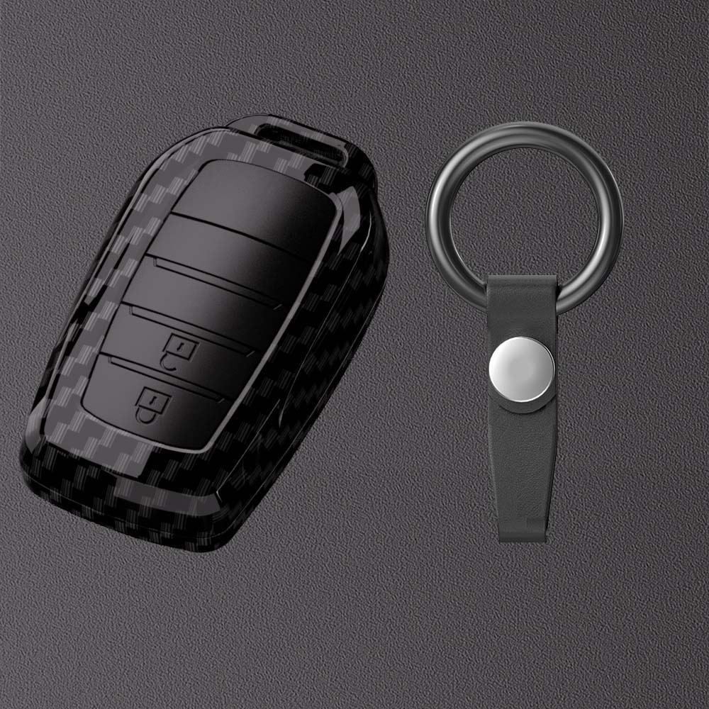 2/3/4/5 Button Carbon Car Key Case Cover For Toyota Rav4 Harrier Hilux Fortuner Land Cruiser Crown Highland Prado Yaris Cross Ay