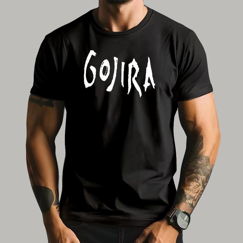 

Мужская футболка Gojira Футболка Мужская Металлическая Музыка Хлопковая Черная Футболка L чёрный