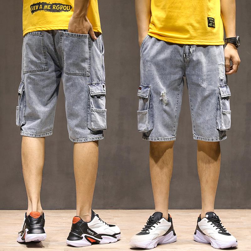 straight denim shorts men 