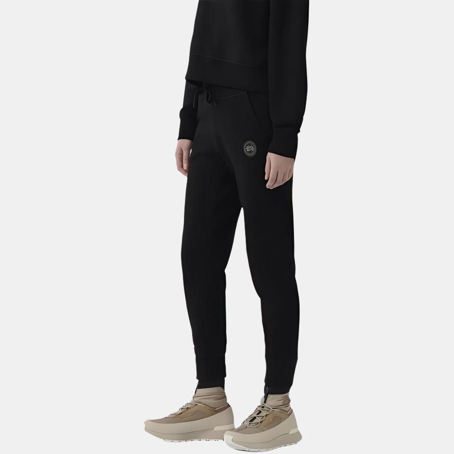 Canada Goose Muskoka Series FW22 Muskoka Logo Drawstring Tapered Fit Straight Leg Long Pants Knit Joggers Women Pants Black 7402L-B61