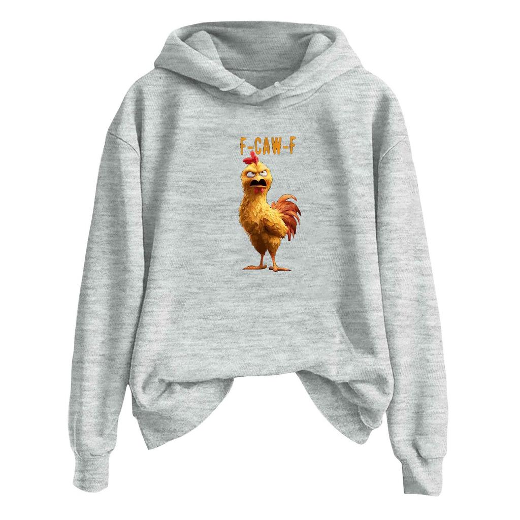 Women's Fashionable Casual Long Sleeve Hooded Printed Sweatshirt