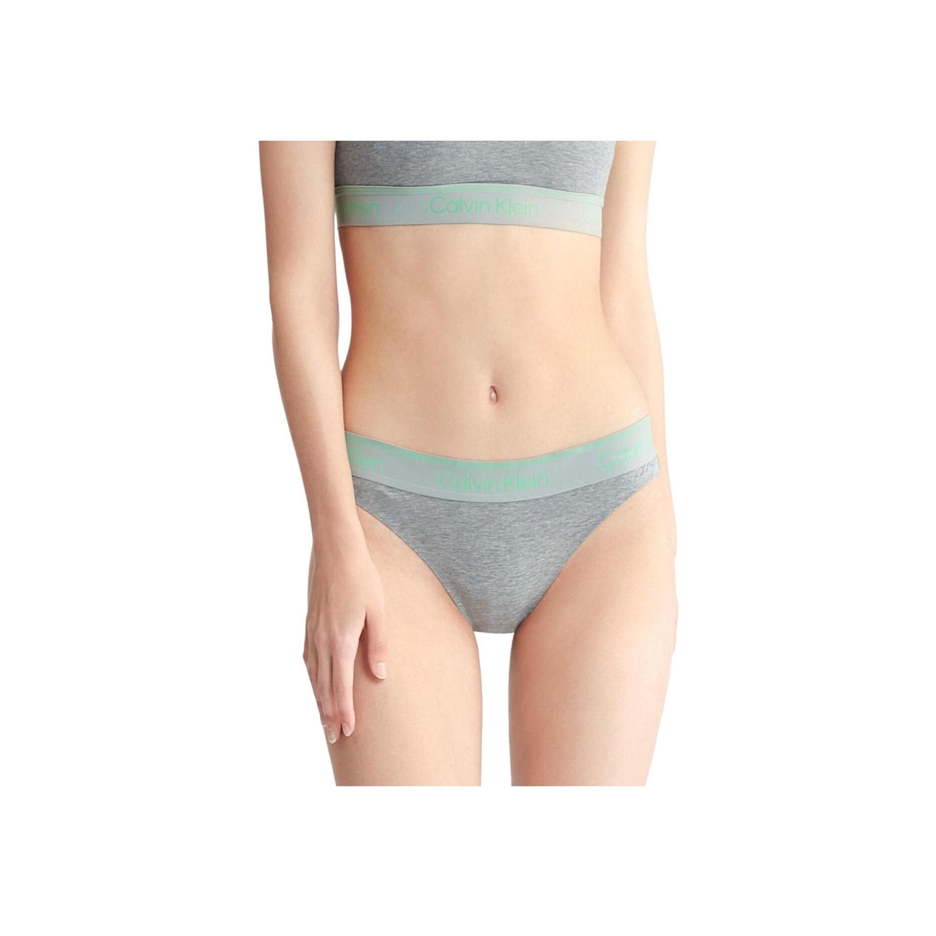 

Calvin Klein Color Block Letter Jacquard Comfortable Sexy Thong Women Underwear Gray QF7189-P7E XS