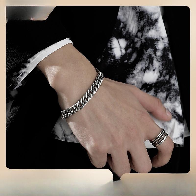 Cuban Bracelet Men's Simple and Elegant Titanium Steel Men's Bracelet Jewelry Design Chain