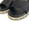 MIUMIU logo Satin With Strap Sports Sandals Sandals black Satin Women Used