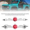 RC Axle Assembly Set Aluminum Alloy Front and Rear Axle for SCX10 II 90046 90047 1/10 RC Crawler Upgrade Parts Silver and Red