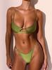1011 New Popular Nylon Solid Color Bikini Suit Low Waist Lace-up European and American Fashion Bi