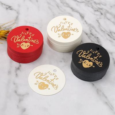 100 Stück Herzförmige Karten Valentinstags-Anhänger Hängende Dekoration Weiß Rot Papier Kuchen-Deko-Anhänger DIY Bastelarbeiten Geschenkanhänger