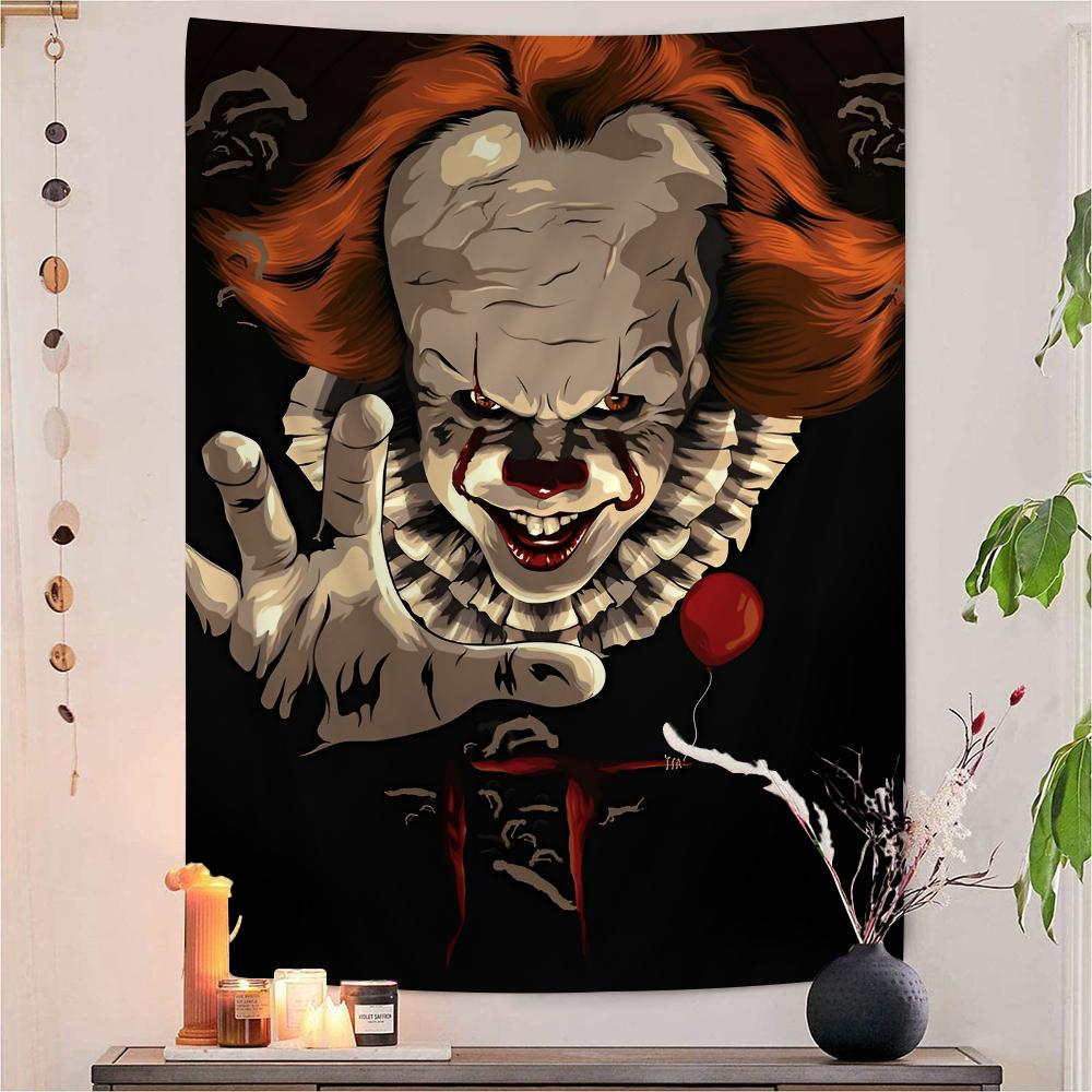 Pennywise Clown  Cartoon Tapestry Art Science Fiction Room Home Decor Wall Hanging Home Decor