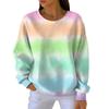 Mote for kvinner, avslappet genser med gradient tie-dye-trykk, sports-langermet topp