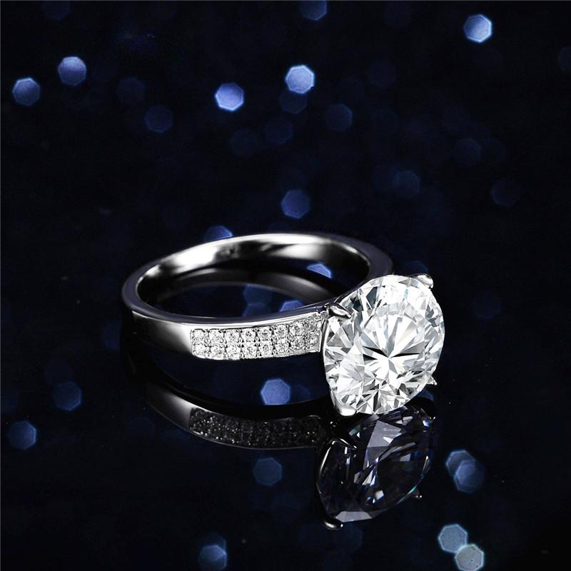 Real Moissanite 5 Carat 14K White Gold Wedding Rings for Women 925 Sterling Silver High Jewelry Eternity Band Engagement Rings