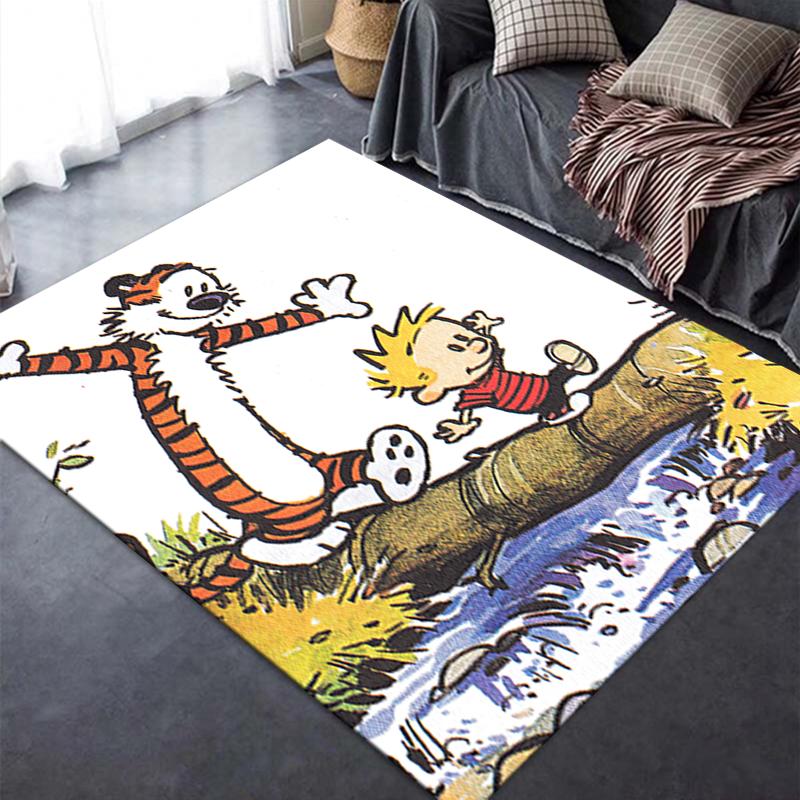 2025 New Calvin and Hobbes Carpet Rug for Living Room Bedroom Home Sofa Decoration,Kids Play Non-slip Floor Mat
