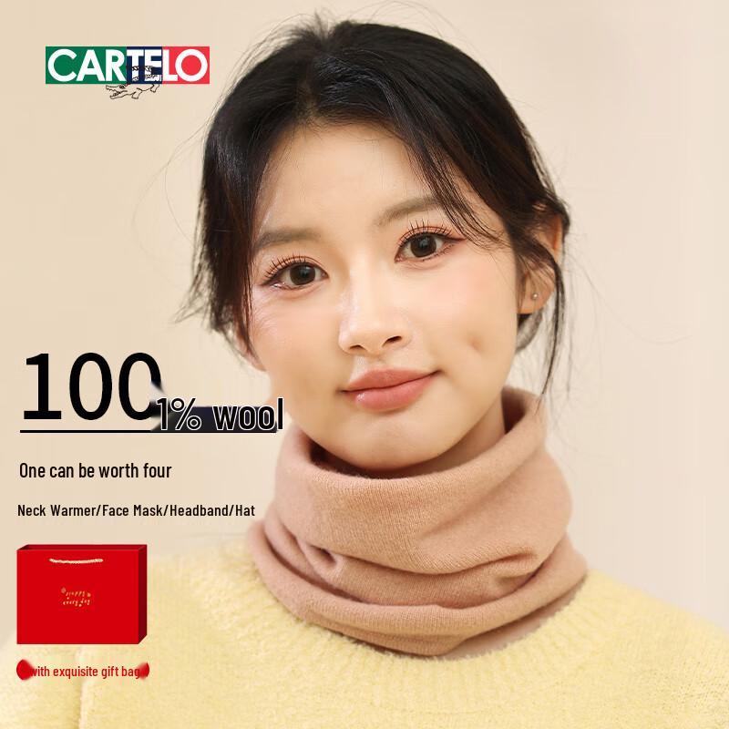 

Cartelo Women s Pure Wool Neck Warmer Scarf One Size