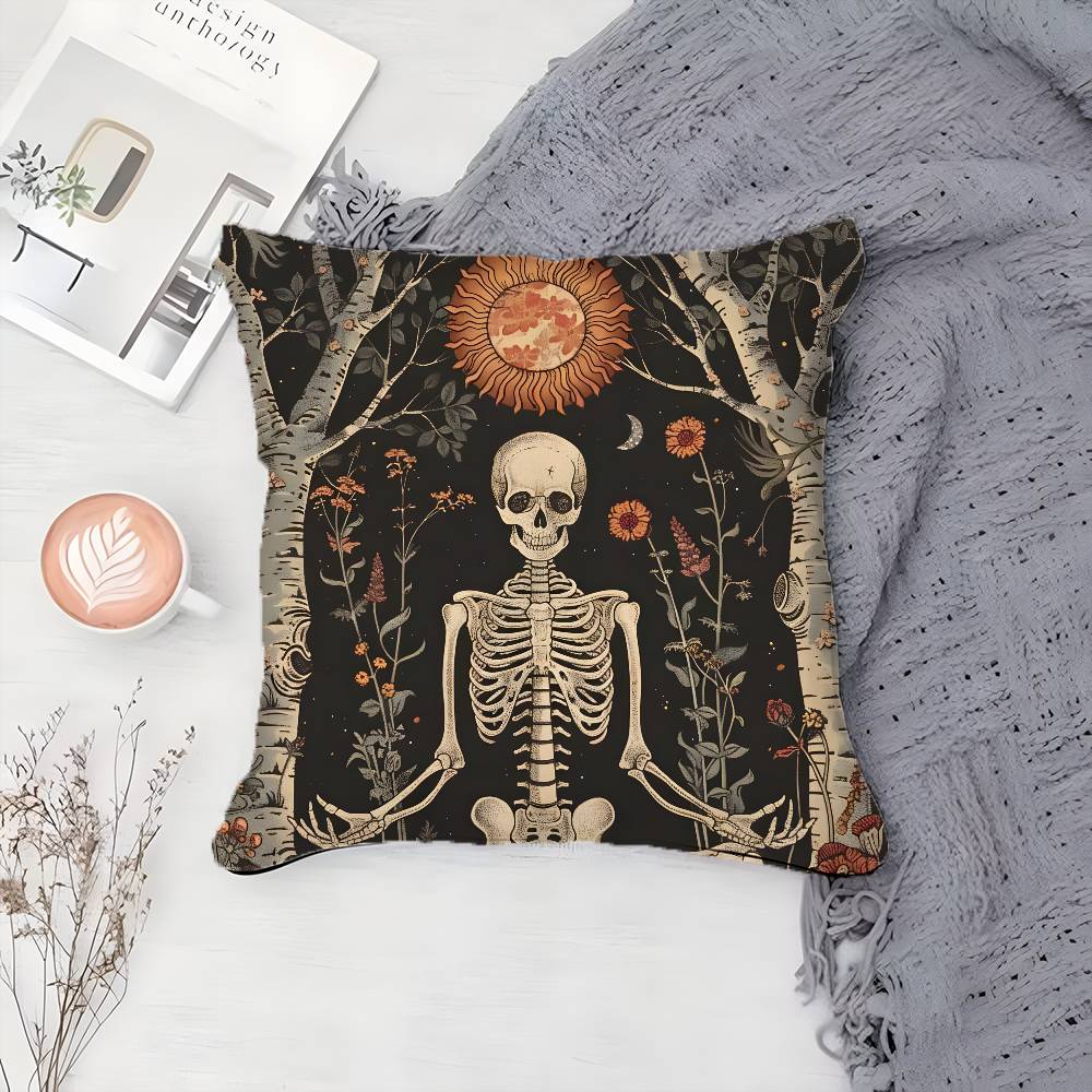Personalized Art Skeleton Display Pillow Case Printing Pillowcase Living Room Sofa Cushion Cover Bedroom Room Decor