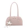 Korean Style Women's Polka Dot Bowling Bag: Large Capacity Pillow Bag for Trendy Daily Commutes