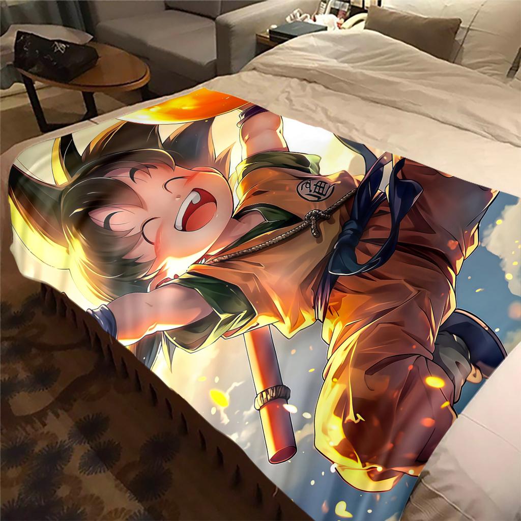 1 BUCĂ DRAGON BALL Pătură de Flanelă Imprimată, Calitate Înaltă pentru Toate Sezoanele, Decor Casă, Căldură și Confort, Perfectă pentru Cadouri de Crăciun