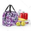 Custom Purple Colorful Butterfly Insulated Lunch Bags for Work School Waterproof Cooler Thermal Lunch Box Women Kids