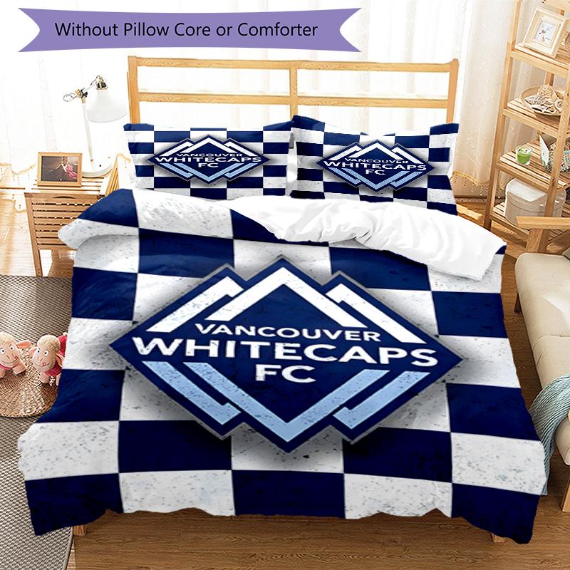 3pcs Football Team (38) Design Cover Set - HD Printed Bedding with 1 Cover and 2 Pillowcases - Perfect for Home and Dorm Decor