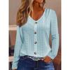 Blusas y Camisas Casuales de Moda para Mujer JPNTKY con Cuello en V y Manga Larga
