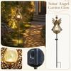Solar Garden Stake Light Outdoor Decorative Angel Shape Metal Yard Lawn Ornament with Solar Panel and LED Light for Patio Pathway