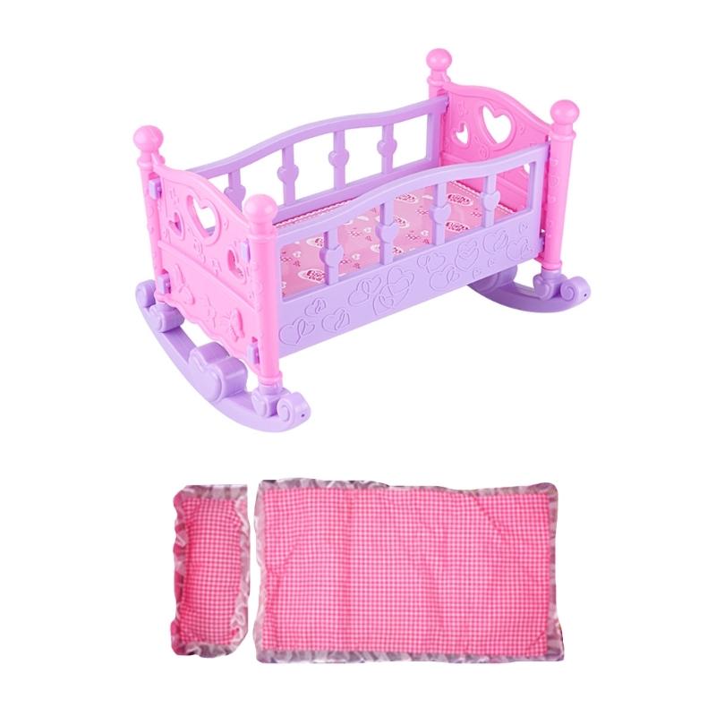 

Kids Simulation Sleep Bed Pretend Furniture Miniature Cot Assembly Kits Parent Child Interaction Toy for Roleplay