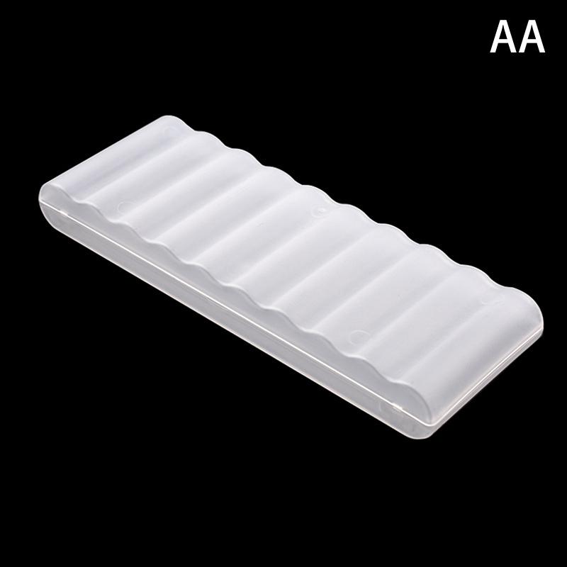 10 Slots Transparent Plastic Battery Storage Box Hard Container Holder Case For Aaa/Aa Battery Organizer Accessories