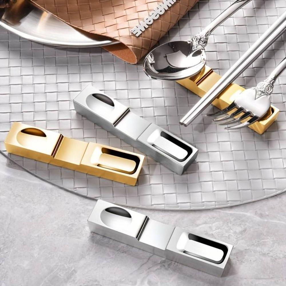 Rectangle Stainless Steel Chopstick Rest Japanese-style Cutlery Rack Chopstick Pillow Dining Table
