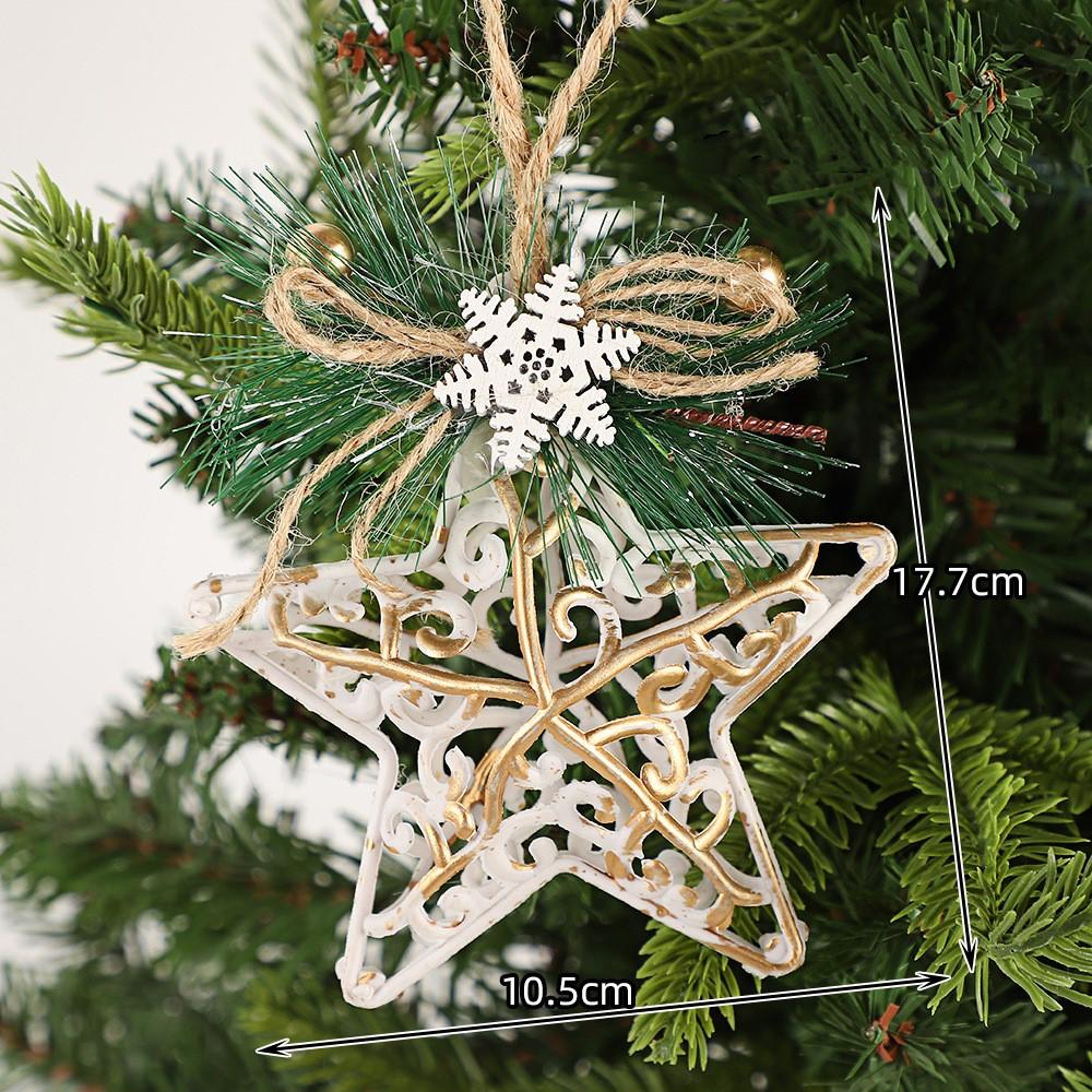 Christmas Pendant Easy To Hang Snowflake Home Decoration Christmas Tree Pendant Champagne Color Hanging Decor For Christmas Tree