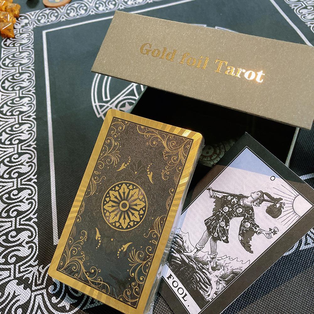 July Waterproof Gold Foil Tarot Cards - Rose Design
