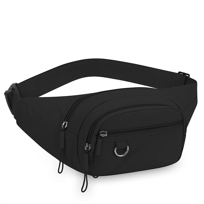 Wasserdichte Nylon-Bauchtasche für Damen – Umwandelbare Crossbody-Brusttasche mit großem Fassungsvermögen für den Außenbereich schwarz