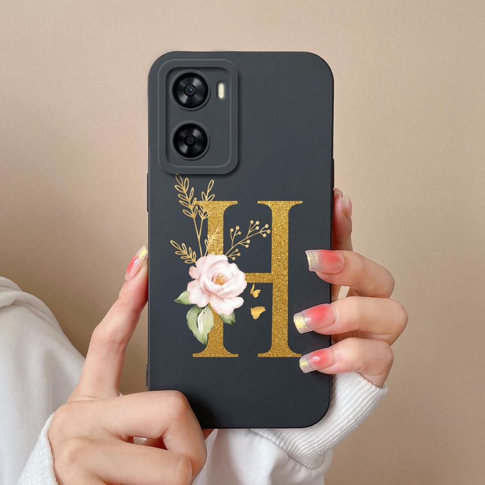 Elegant Case For One Plus Nord N20 SE N300 Gold Letter Soft Liquid Silicone Couple Phone Covers For 1+ Nord N20SE N 300 Bumper