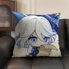 Furina Cute Genshin Impact Cushion Cover Natural Linen Organic Fabric Double-Sided Printing Sofa Home Decor Gift Pillow Case