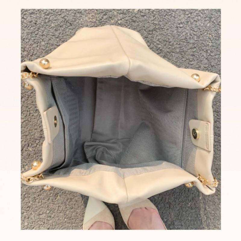 Niche Design Large Capacity Matcha Green Tote Bag Women's Fashionable One-shoulder Underarm All-match Chain