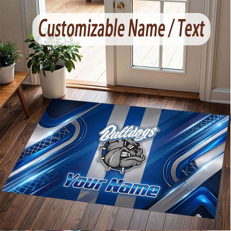 Custom Rug Canterbury-Bankstown Bulldogs Pattern Print Name Text Soft Non‑Slip Floor Carpet for Home Indoor Decoration