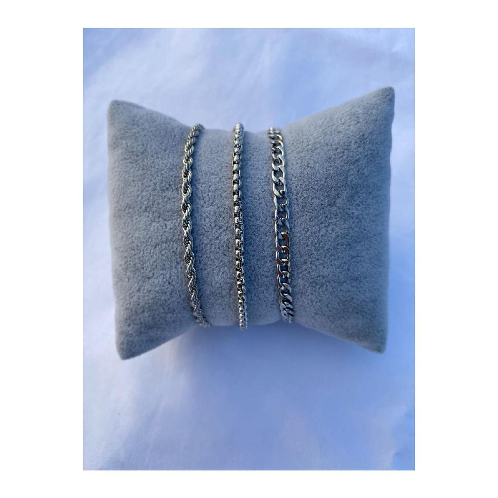 Set Of 3 Knitted Twist Figaro Model Unisex Bracelets