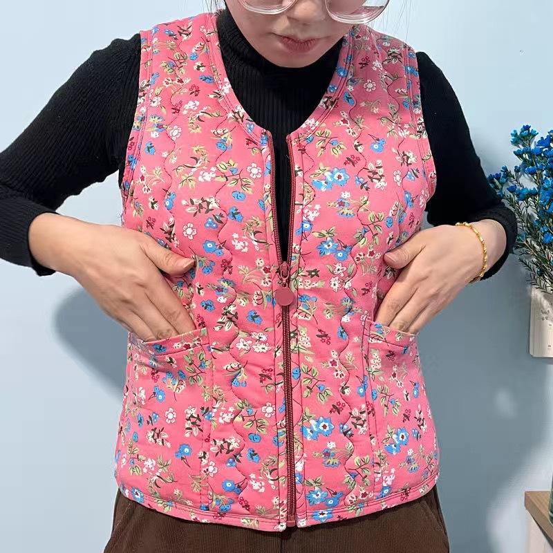 2 Winter New Fleece Fleece Cotton Vest Women's Lamb Fleece Fur Integrated Thermal Vest Mother Coat