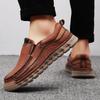 2025 New Men Casual Shoes Handmade Leather Loafers Comfortable Men's Shoes Quality Split Leather Flat Sneakers