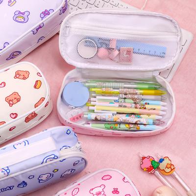 Multi-functional with Handle Pencil Storage Bag Durable Cute Rabbit Bear Case