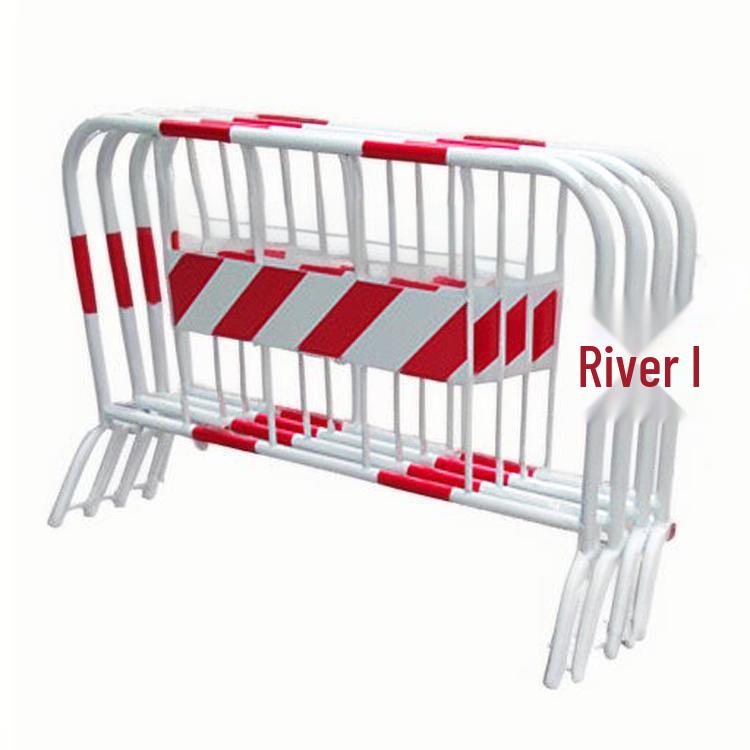 Mobile Road Iron Guardrail Barrier - Red and White Traffic Facility Fence 1.2m x 1.3m model