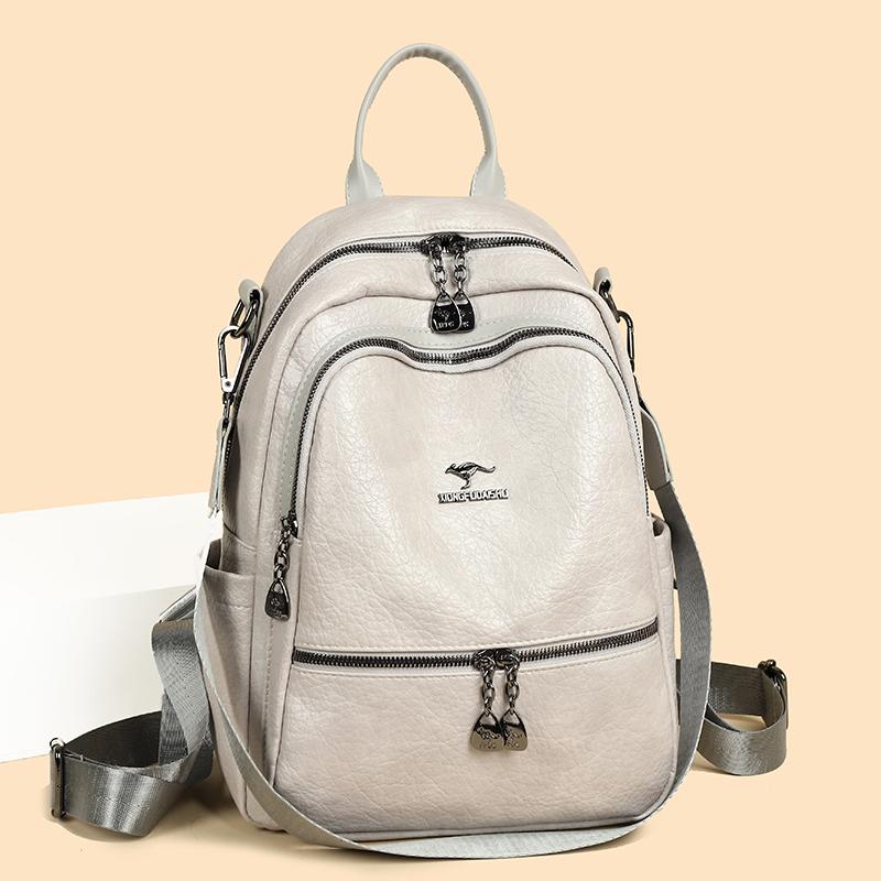 PU Backpack Women's Outdoor Travel Backpack Multi-function Shoulder Bag