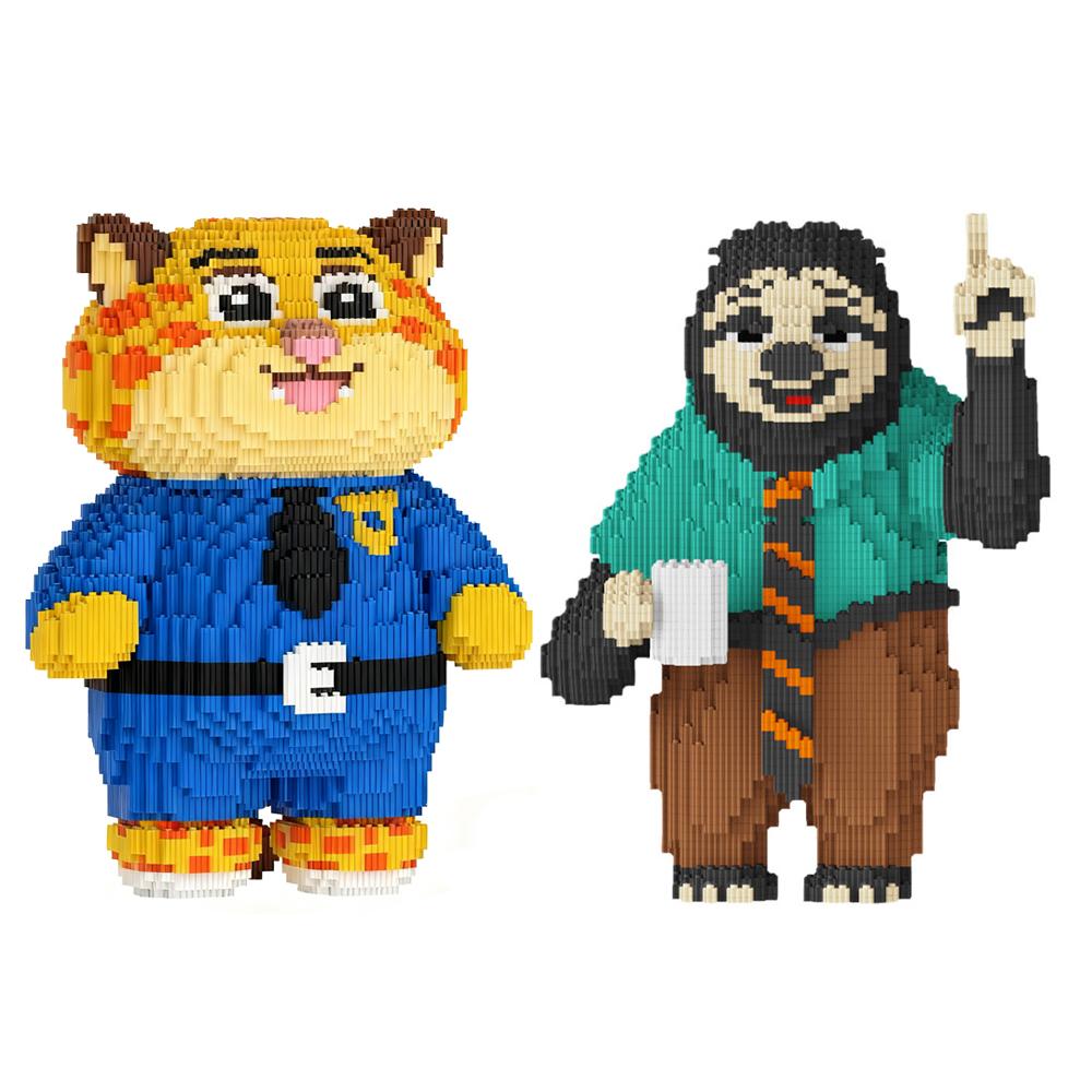 Zootopia Sloth Flash Building Blocks Leopard Benjamin Clawhauser DIY Connection Mini Bricks Figure Assembly Toys For Kid Gifts