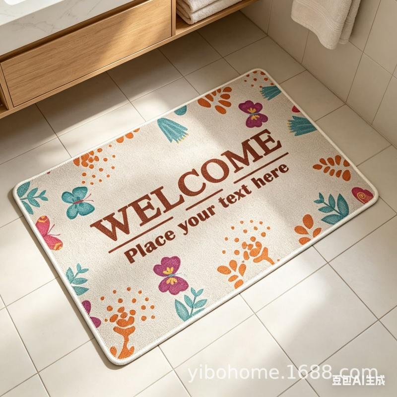 Newest Pebble Stone Pattern Welcome Coir Doormat Non Slip Wear Resistant Front Entry Entrance Floor Mat