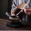 Grobes Steingut Teekanne mit Seitengriff Handgefertigt Hämmerdekor Teekanne Vergoldete Eisen glasur Retro Kung Fu Teekanne Teeverkostung