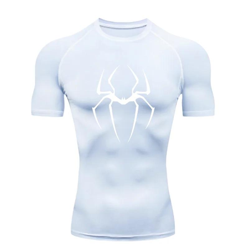 Men s Sports T-shirt Training Fitness Compression Workout Athletic Tees Gym Running Summer Comfortable High Elasticity Sweatshirt Elastic Top S