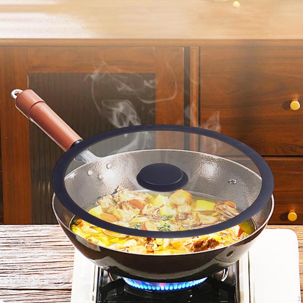 Lightweight Silicone Lid Replacement Cover for Cookware Including Wok and Skillets