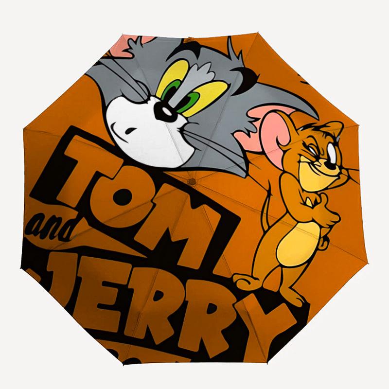 

1pc Tom Jerry 8-Ribs Sturdy Frame, Automatic Open/Close, Durable & Colorful Ideal for Beach, Travel, And All Seasons10139