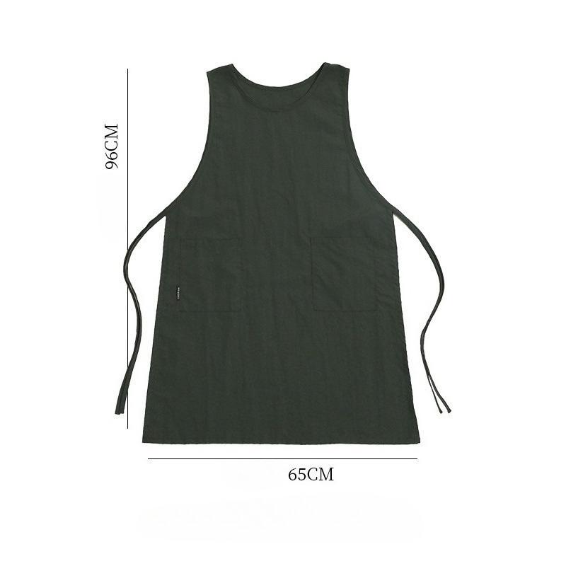 Waterproof Anti-Oil Kitchen Apron for Women with Pockets Long Vest Apron Cooking Painting Nail Salon Beauty Working Pinafore